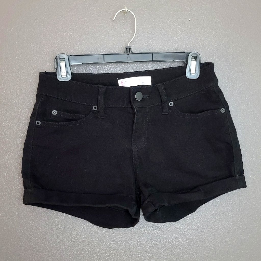 No Boundaries Brand Black Roll Cuff Shorts